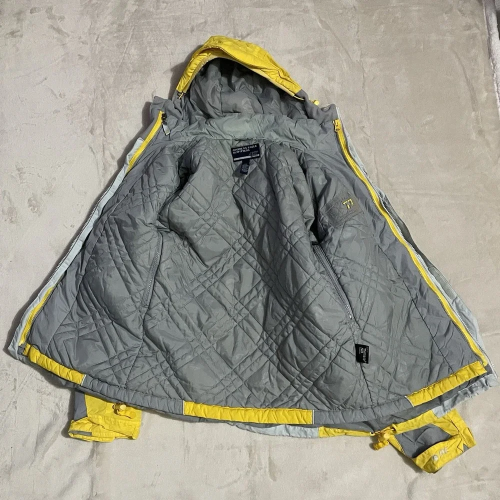 American Eagle Outfitters Jacket Womens Size XS Yellow Gray Performance Snow Ski